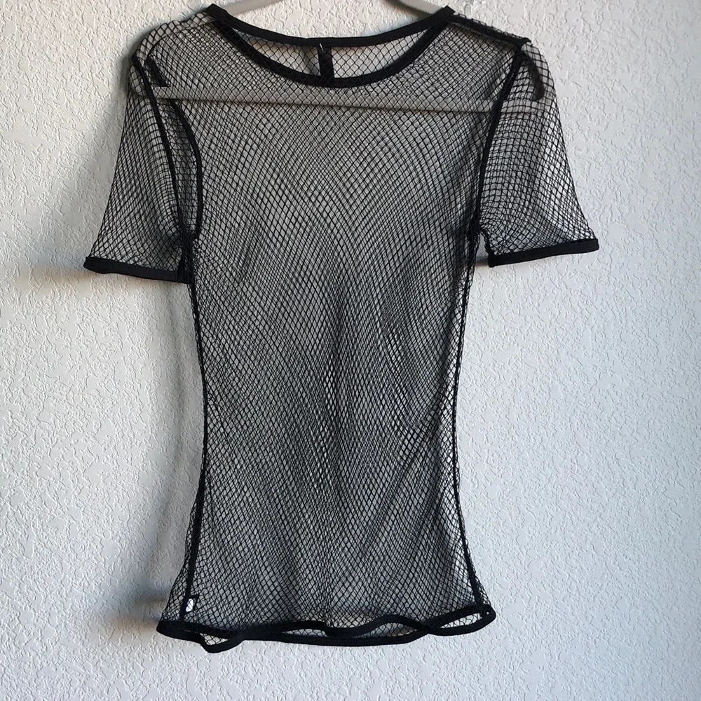 Victoria’s Secret Sheer Fishnet Mesh Slip Dress Lingerie M/L Black